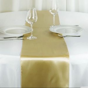 Champagne Satin Table Runner, Wedding, Shower, Party Table Decor size 12”x108”